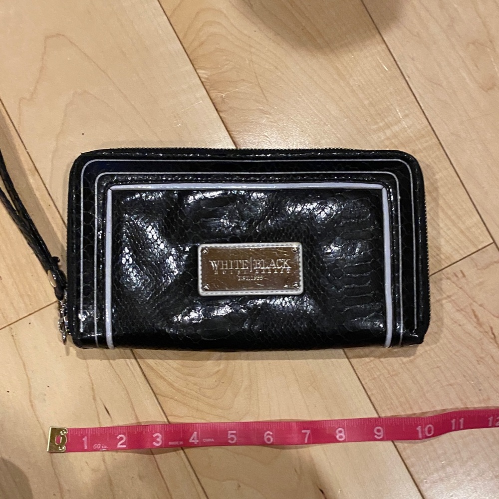 White House Black Market Shiny Black Wallet
